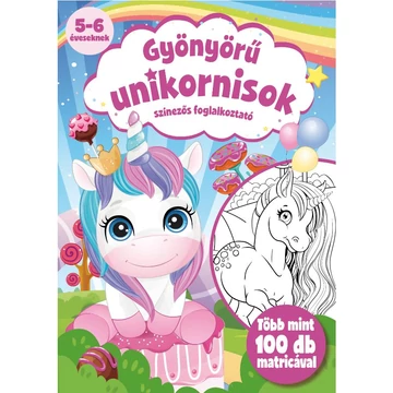 Gyönyörű unikornisok-Színezős foglalkoztató