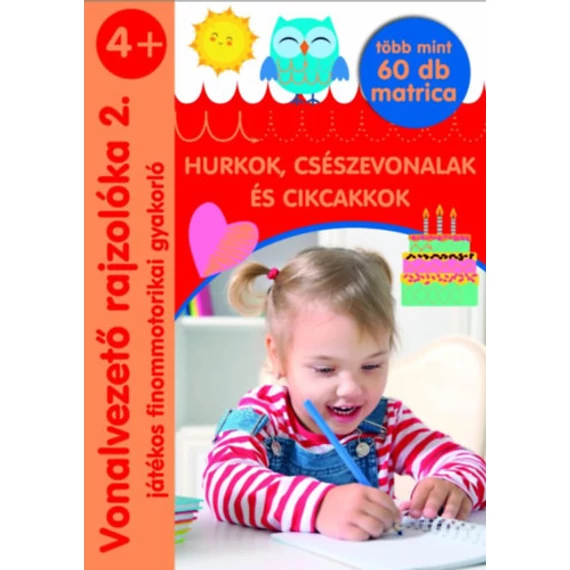 Vonalvezető rajzolóka 2. - Hurkok, csészevonalak és cikcakkok - Játékos finommotorikai gyakorló - több mint 60 db matrica