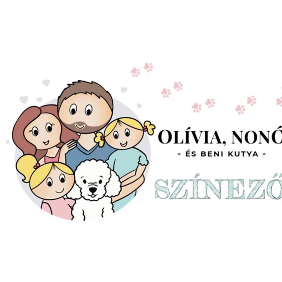 Olívia, Nonó és Beni kutya színező - Dr. László Tímea