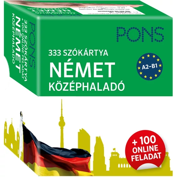 PONS 333 szókártya Német középhaladó + 100 online feladat - Stréda Eszter